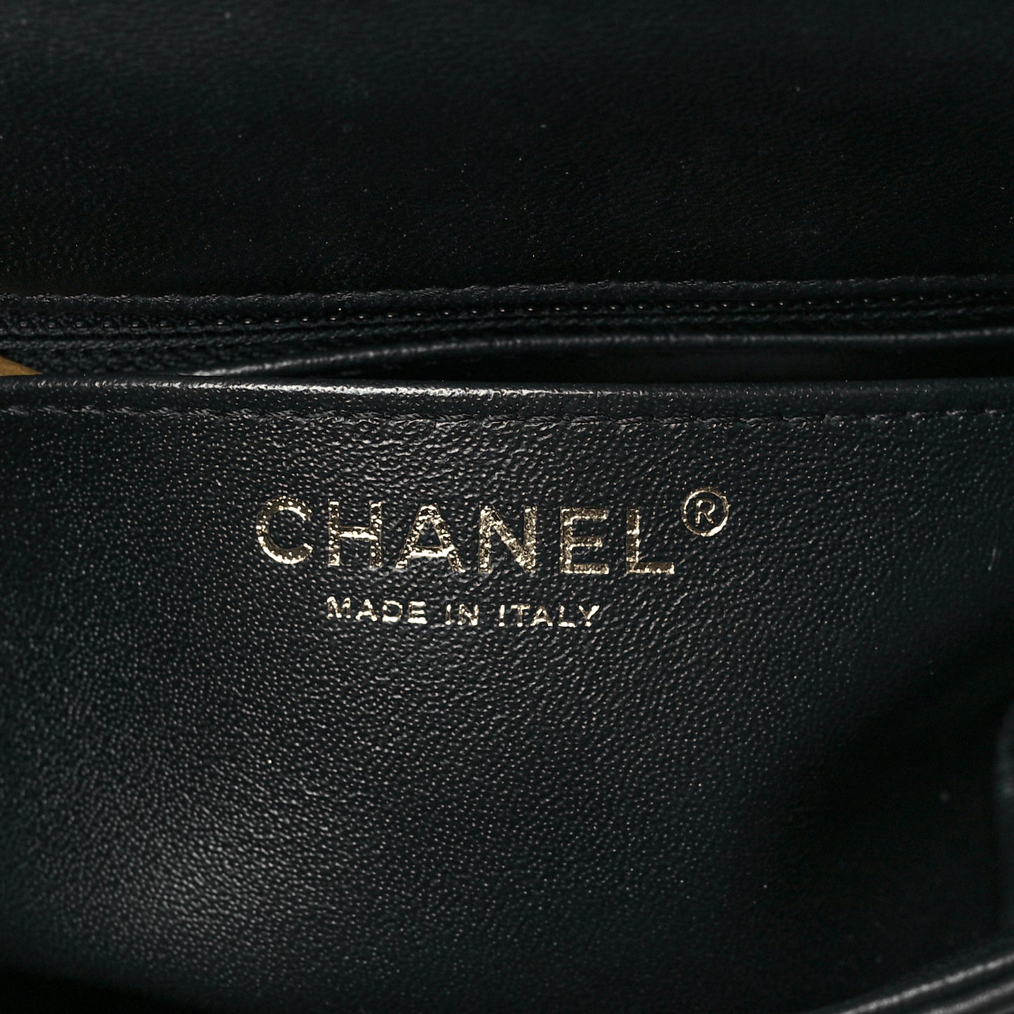 Lambskin Reverse Chevron Quilted Mini Round Top Handle Flap Black