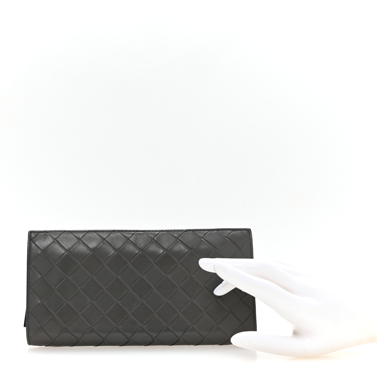 Bottega Veneta Nappa Intrecciato Zip Around Wallet Grey 2 of 8