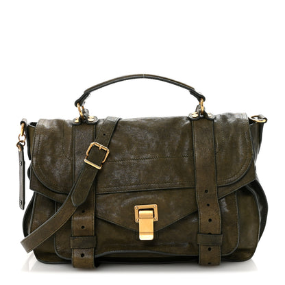 Proenza Schouler Lambskin Medium PS1 Satchel Military 1 of 9