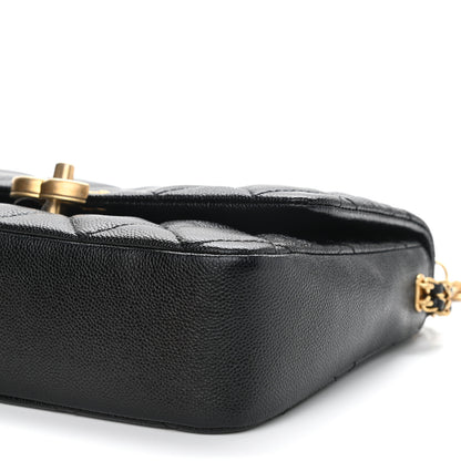 Chanel Shiny Caviar Quilted Large Chain Melody Flap Black 10 of 11