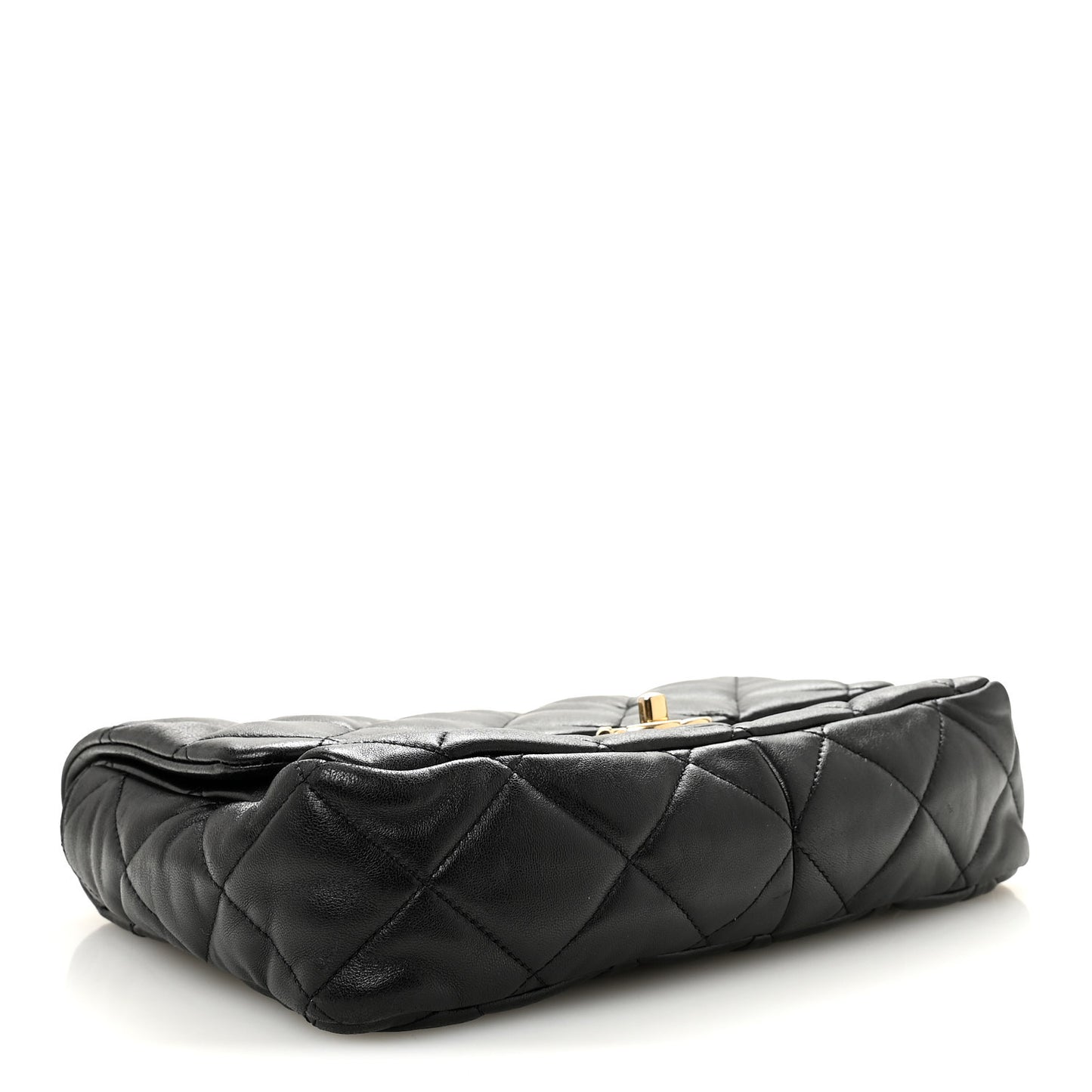 Lambskin Quilted Large CC Funky Town Flap Black
