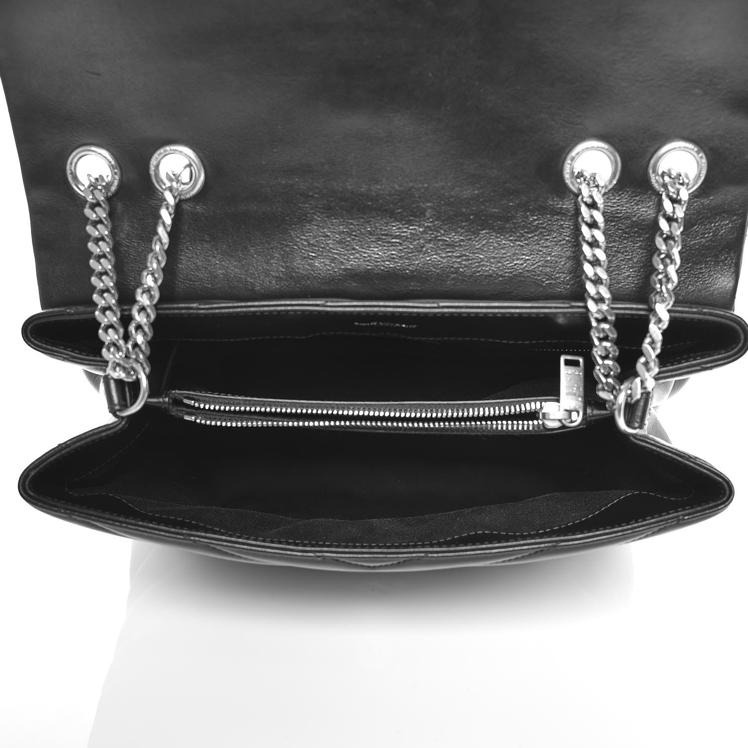 Saint Laurent Calfskin Y Quilted Monogram Medium Loulou Chain Satchel Black 5 of 7