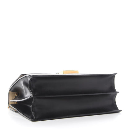 Fendi Vitello Liberty Bi-Color FF 1974 Embossed Chain Strap Kan U Shoulder Bag Black Maya 4 of 9