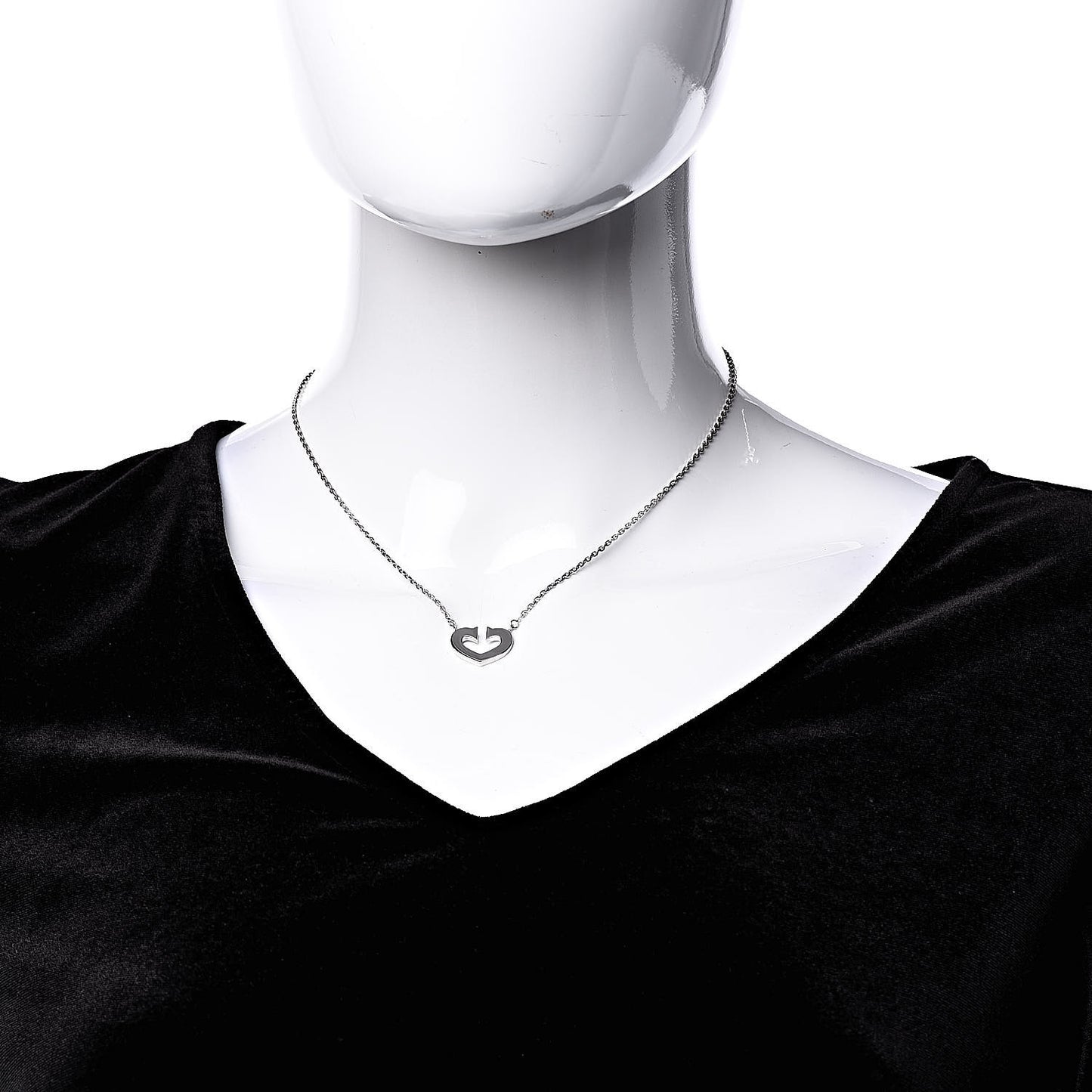 18K White Gold Medium Hearts and Symbols Necklace