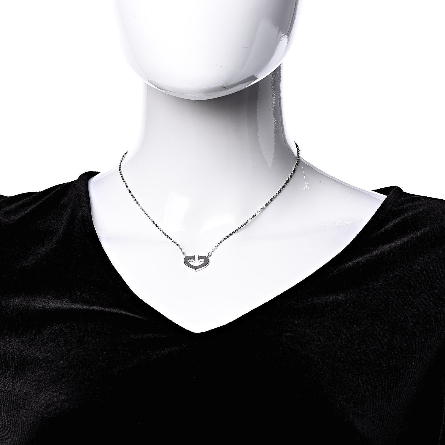 Cartier 18K White Gold Medium Hearts and Symbols Necklace 2 of 7