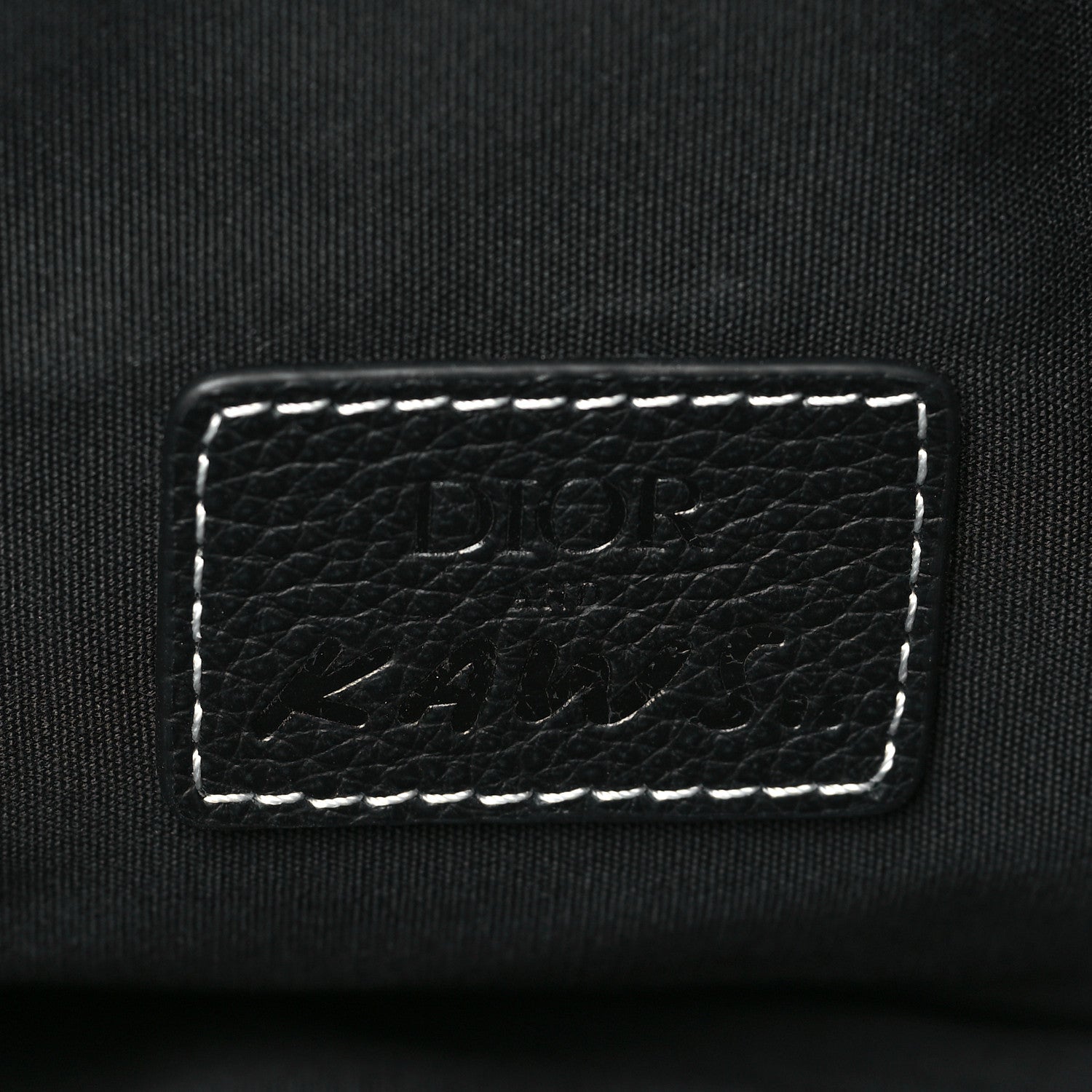 Christian Dior X KAWS Grained Calfskin Bee Saddle Bag Black 5 of 6
