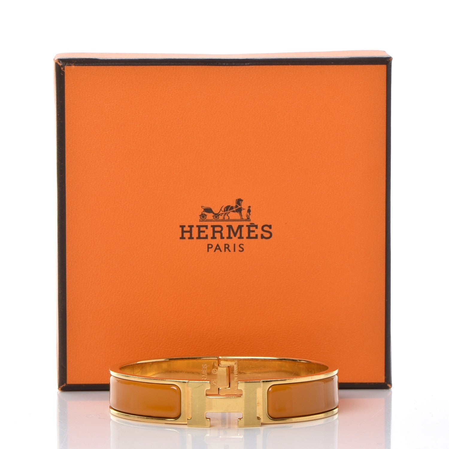 Hermes Narrow Enamel Clic Clac H Bracelet PM Curry 5 of 5