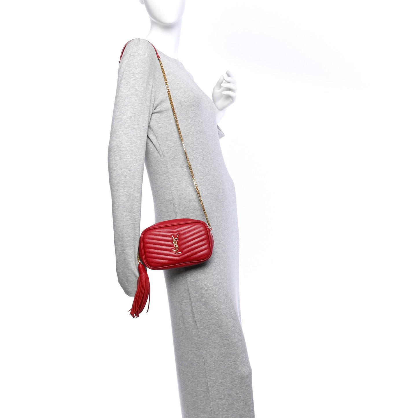 Grain De Poudre Matelasse Monogram Mini Lou Camera Bag Opyum Red