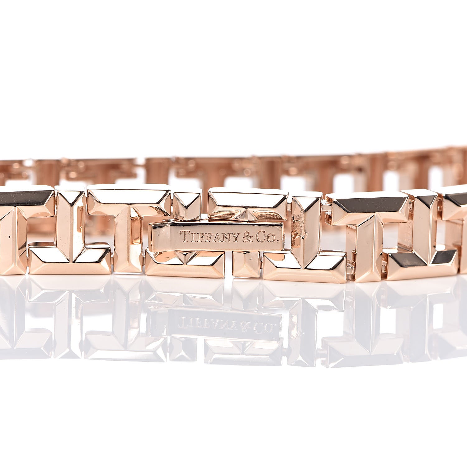 Tiffany 18K Rose Gold Narrow T True Bracelet 4 of 5