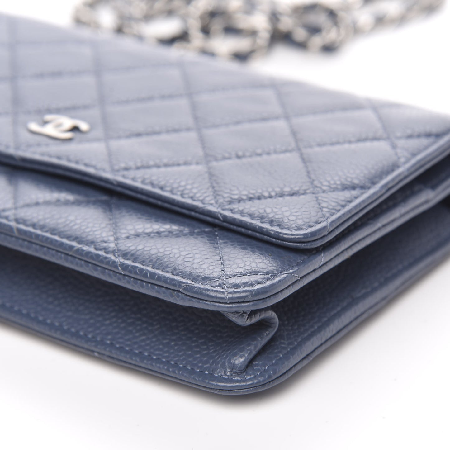 Caviar Quilted Wallet On Chain WOC Blue