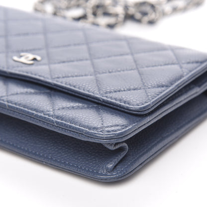 Chanel Caviar Quilted Wallet On Chain WOC Blue 10 of 11
