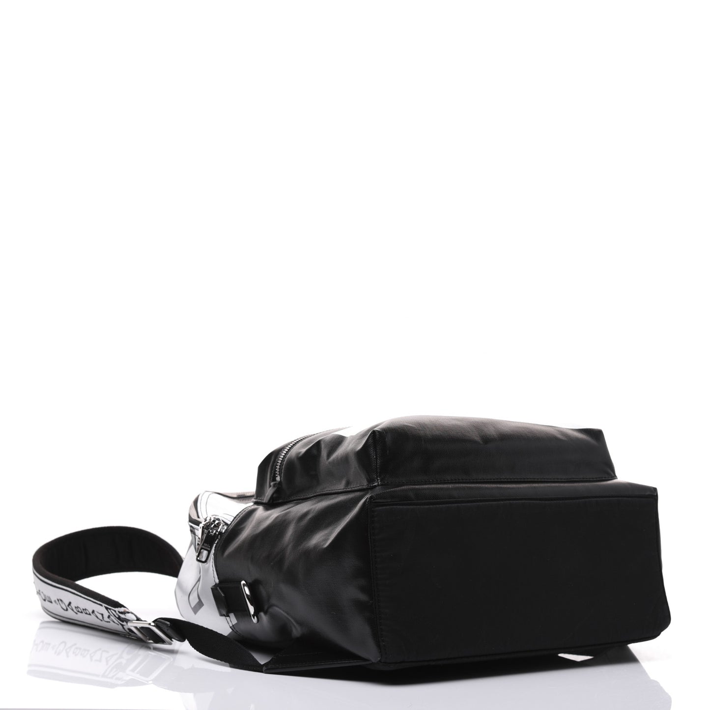 Calfskin Coated Canvas Vulcano Backpack Black