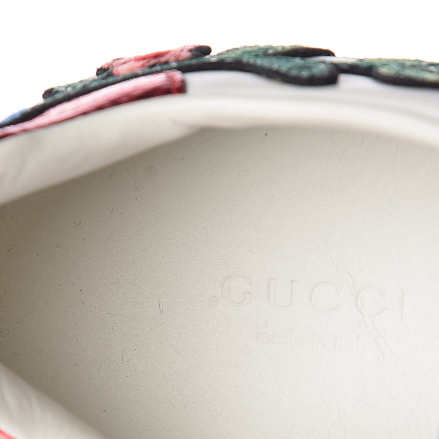 Gucci Calfskin Web Floral Embroidered Ace Sneakers 38 White 8 of 8