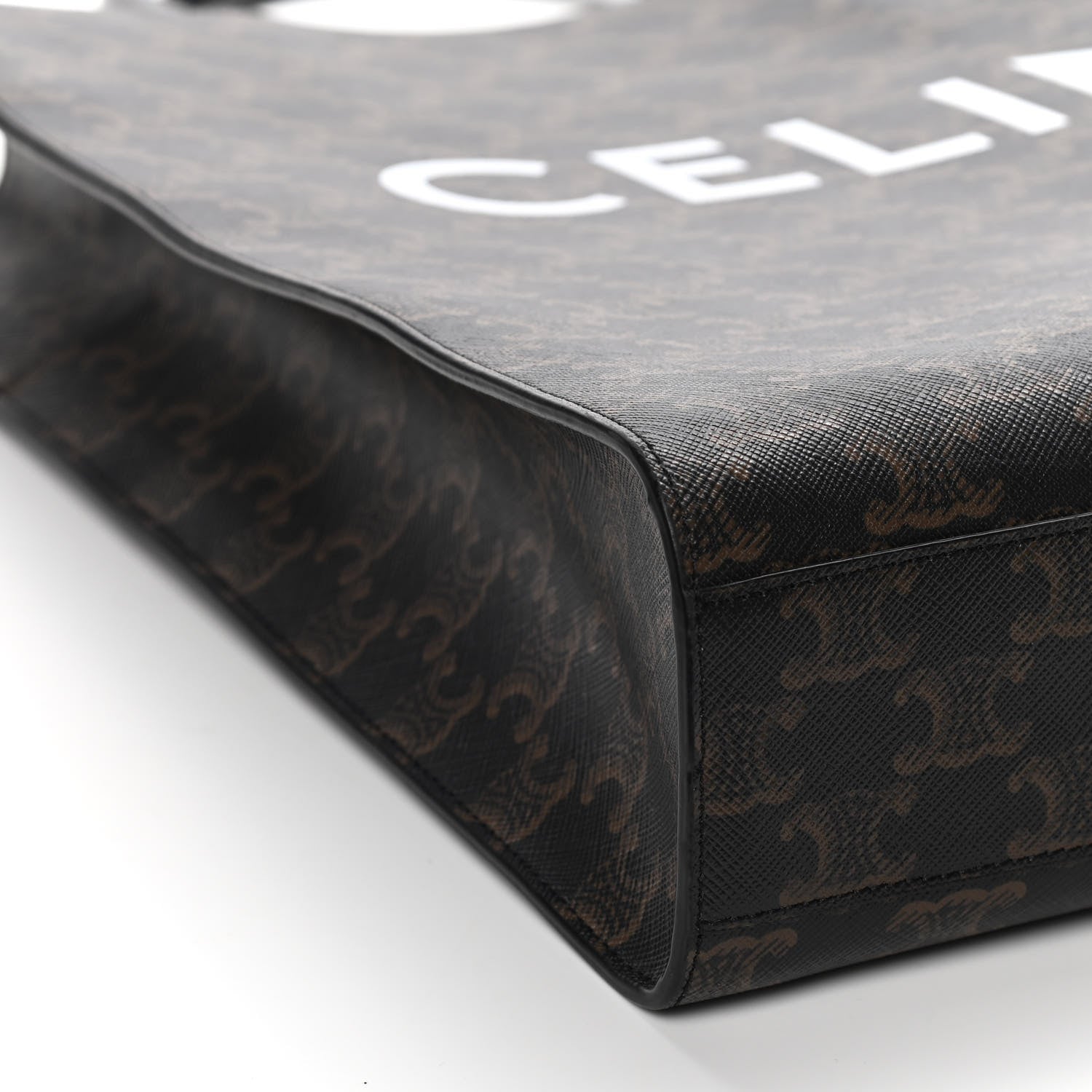 Celine Triomphe Canvas Calfskin Medium Vertical Cabas Black 4 of 10