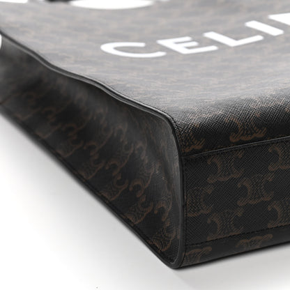 Celine Triomphe Canvas Calfskin Medium Vertical Cabas Black 4 of 10