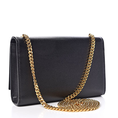 Saint Laurent Grain De Poudre Small Monogram Kate Satchel Black 3 of 10