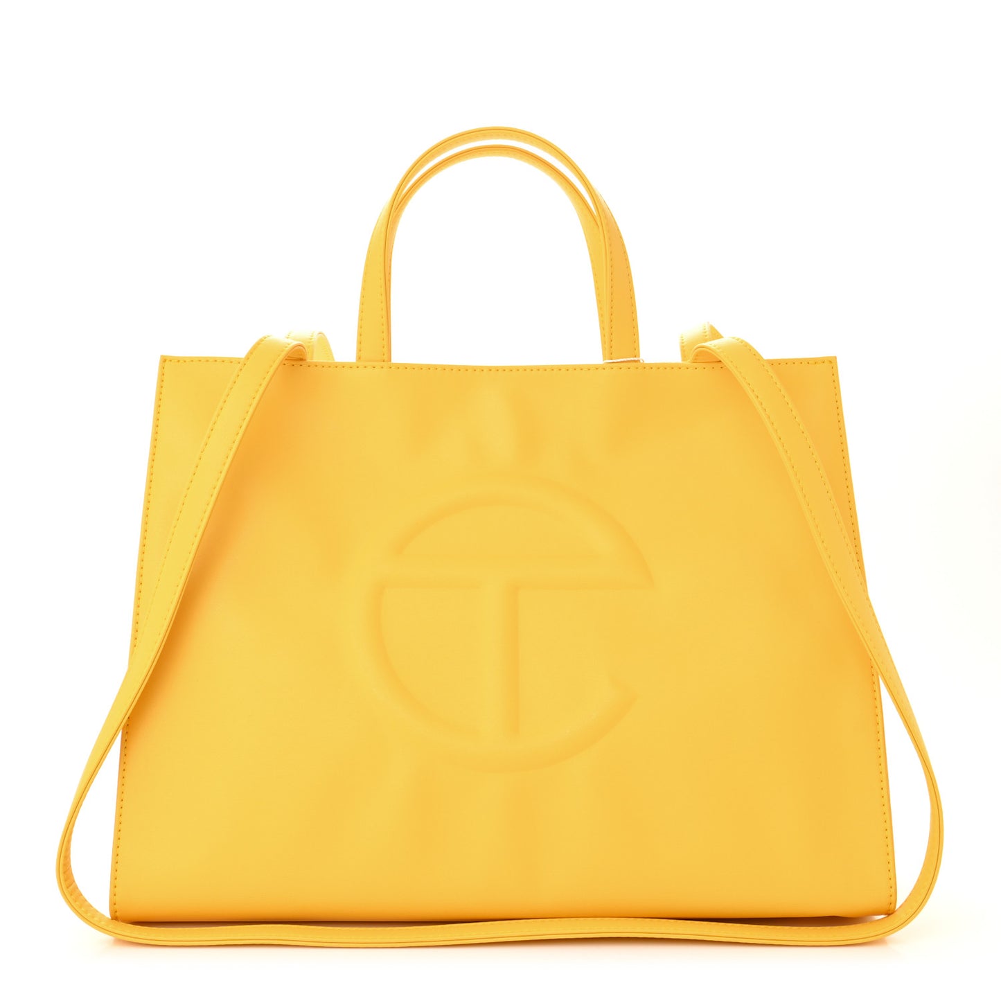 Vegan Leather Medium Shopping Bag Yellow