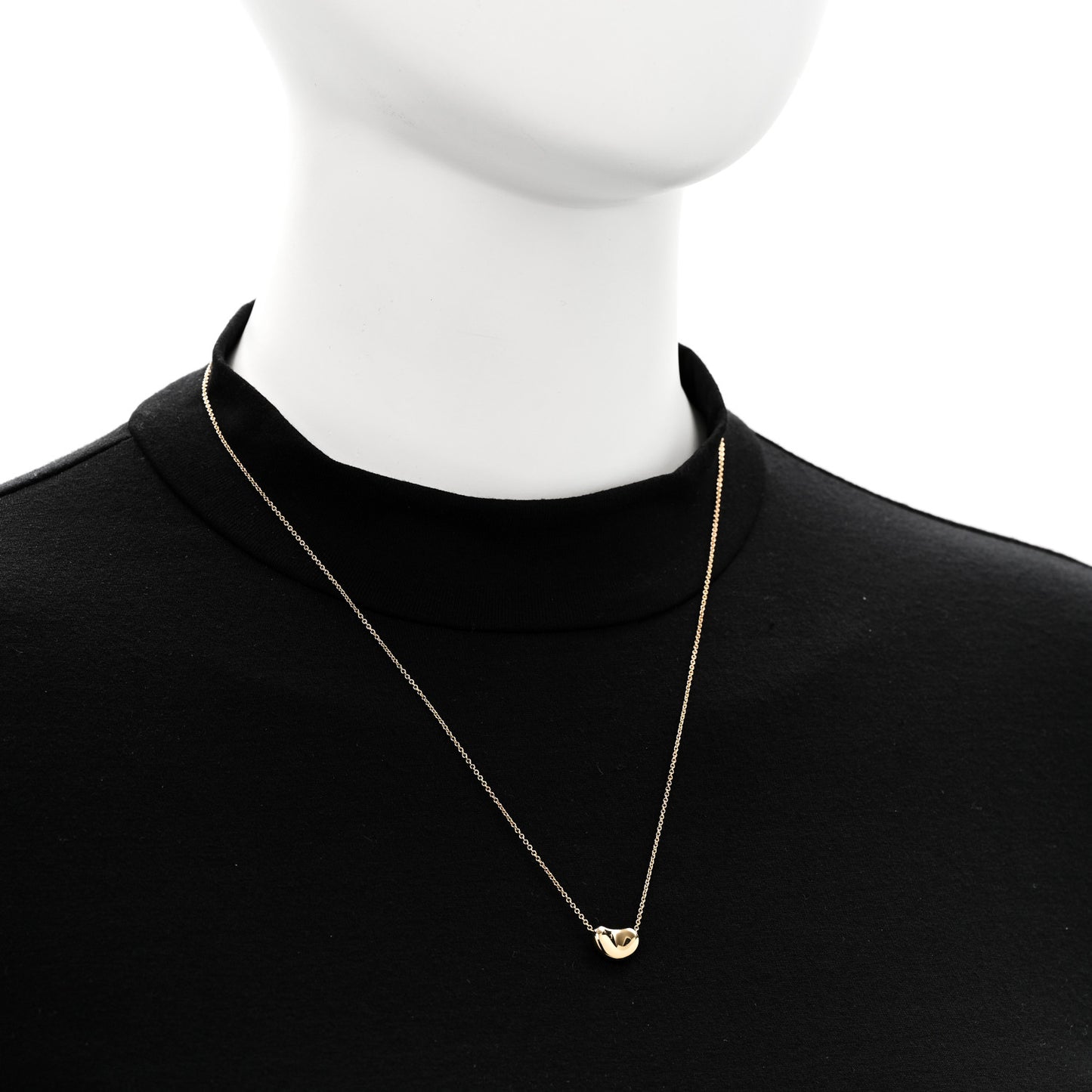 18K Yellow Gold 11mm Elsa Peretti Bean Pendant Necklace