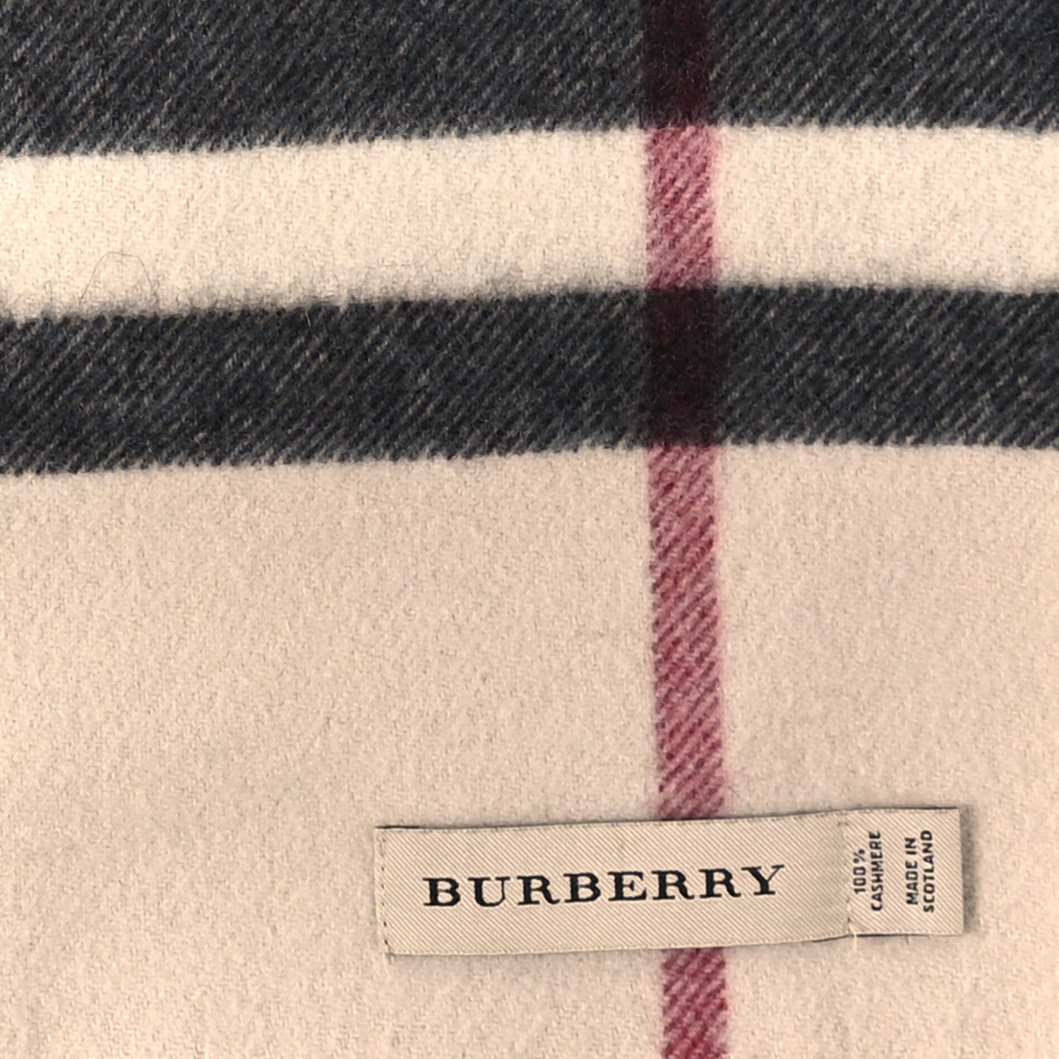 Burberry Cashmere House Check Fringe Scarf Beige 3 of 4