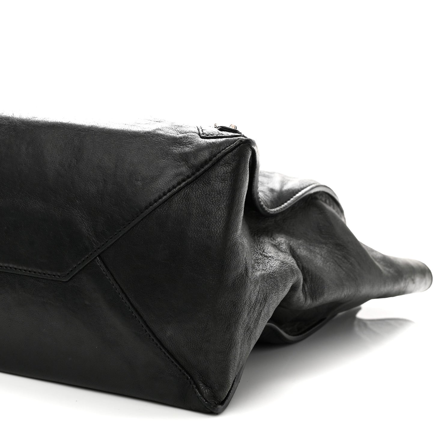 Supple Calfskin Papier A4 Zip Around Tote Black