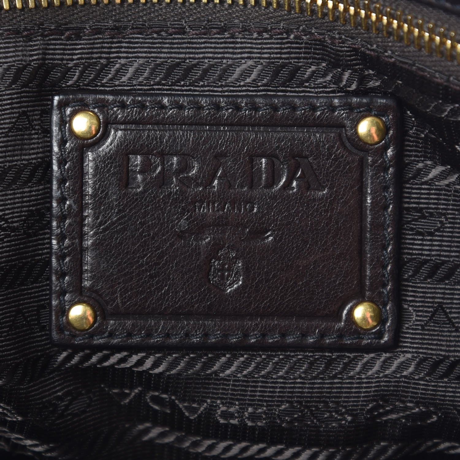 Prada Glace Calfskin Side Pocket Tote Brown 9 of 10
