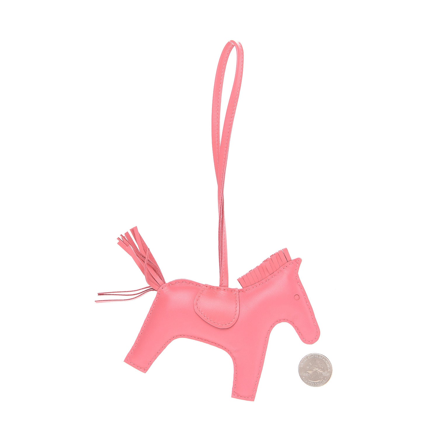 Milo Lambskin Grigri Rodeo Horse Bag Charm MM Rose Azalee