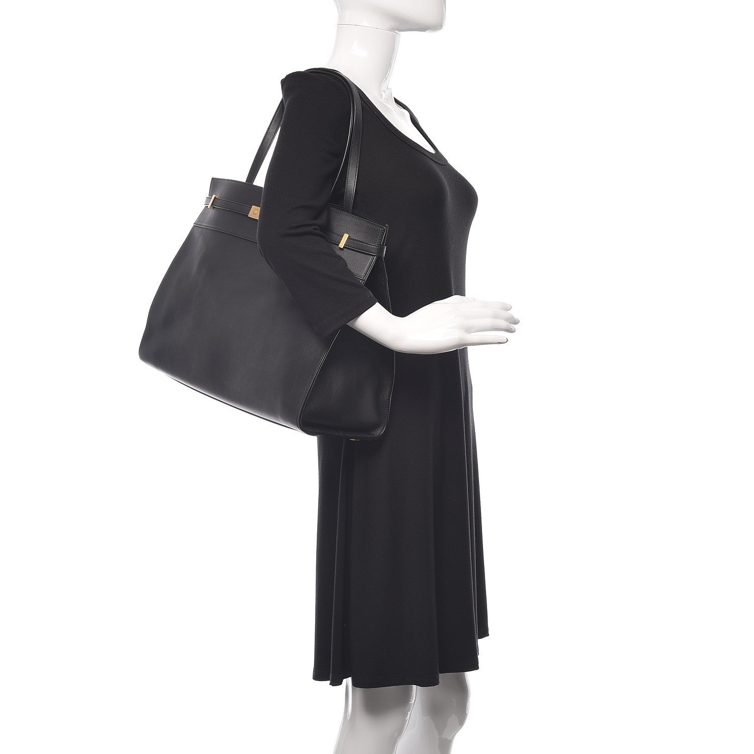 Saint Laurent Calfskin Medium Manhattan Shopper Tote Black 2 of 9