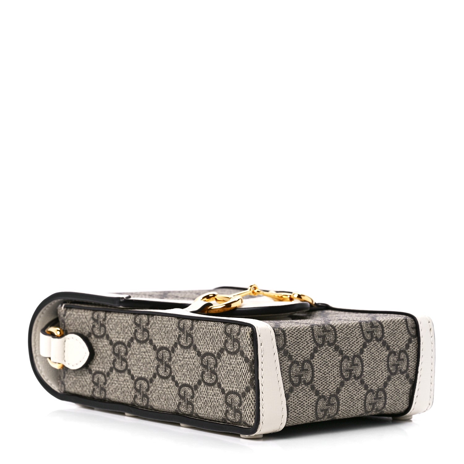 Gucci GG Supreme Monogram Azalea Calfskin Mini Horsebit 1955 Crossbody Bag Beige Ebony Mystic White 4 of 11