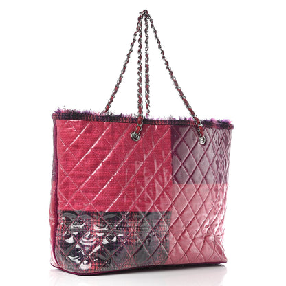 Chanel Vinyl Funny Tweed Patchwork Tote Fuchsia 3 of 20