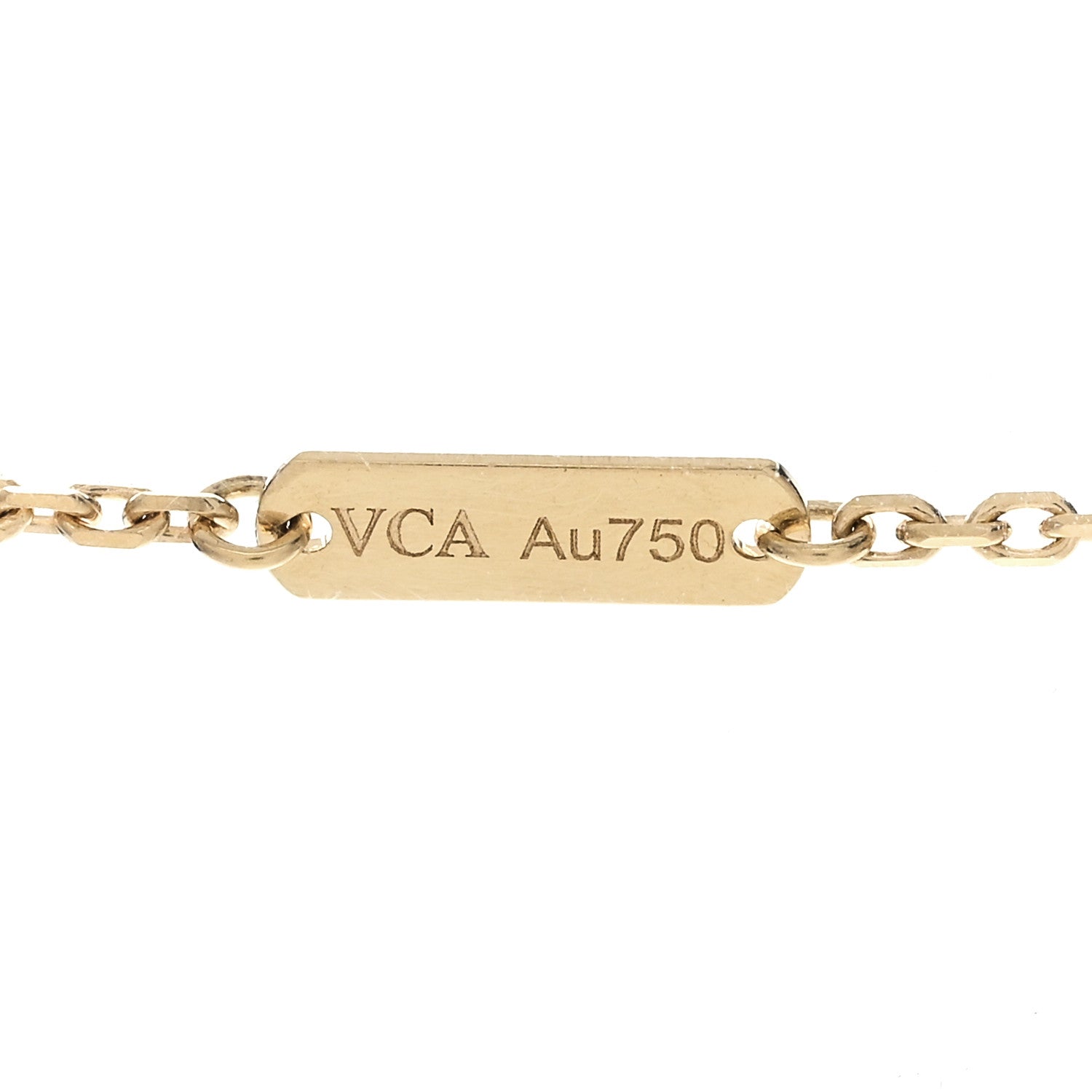 Van Cleef & Arpels 18K Yellow Gold Guilloche Vintage Alhambra Pendant Necklace 4 of 6