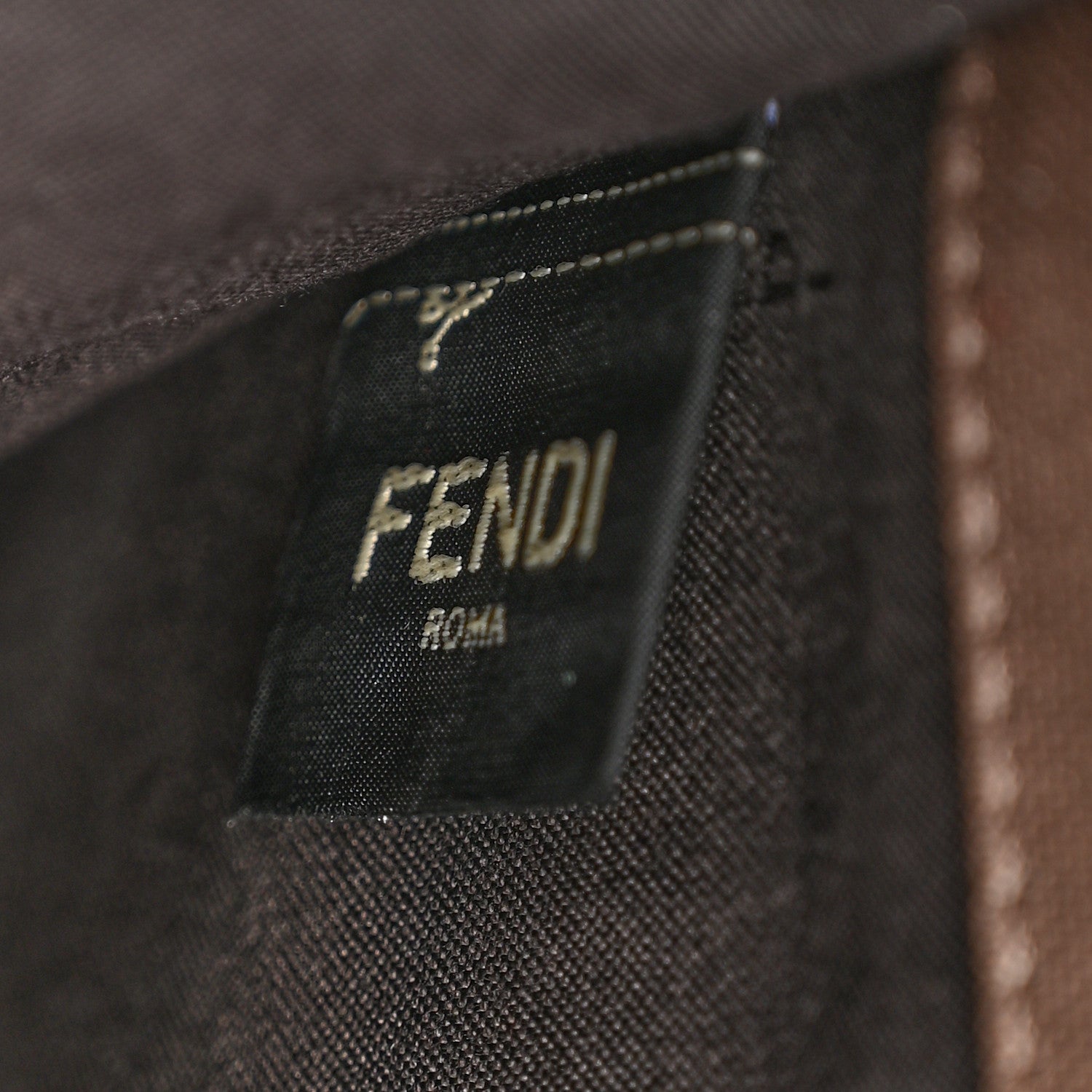 Fendi Canvas Vitello King FF Embroidered Medium Peekaboo X-Tote Tartufo 6 of 12