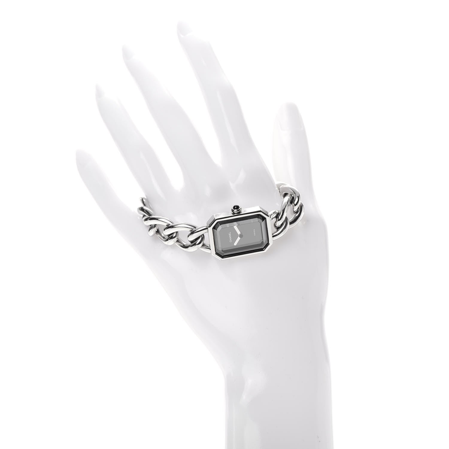 Chanel Stainless Steel 20mm Chain Premiere Quartz Watch Black M 2 of 5