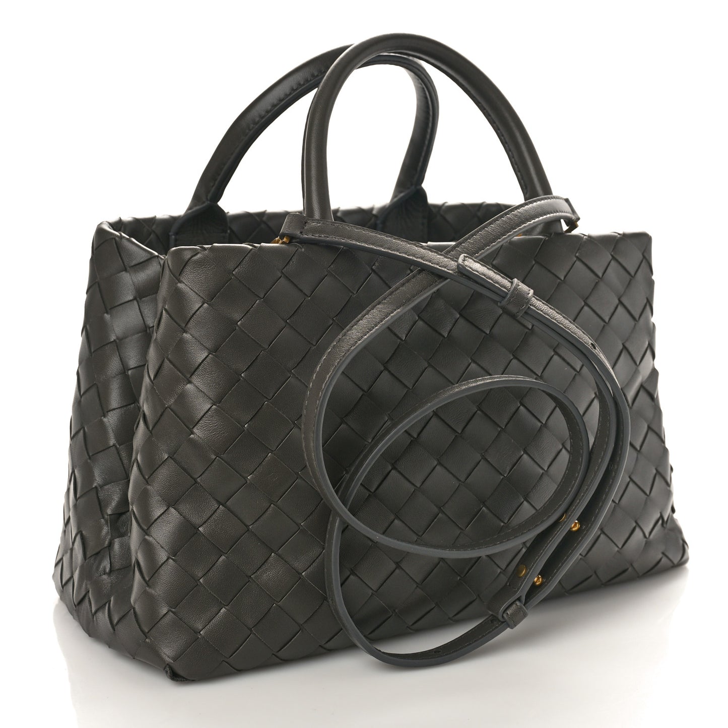 Nappa Intrecciato New Roma Tote Grey
