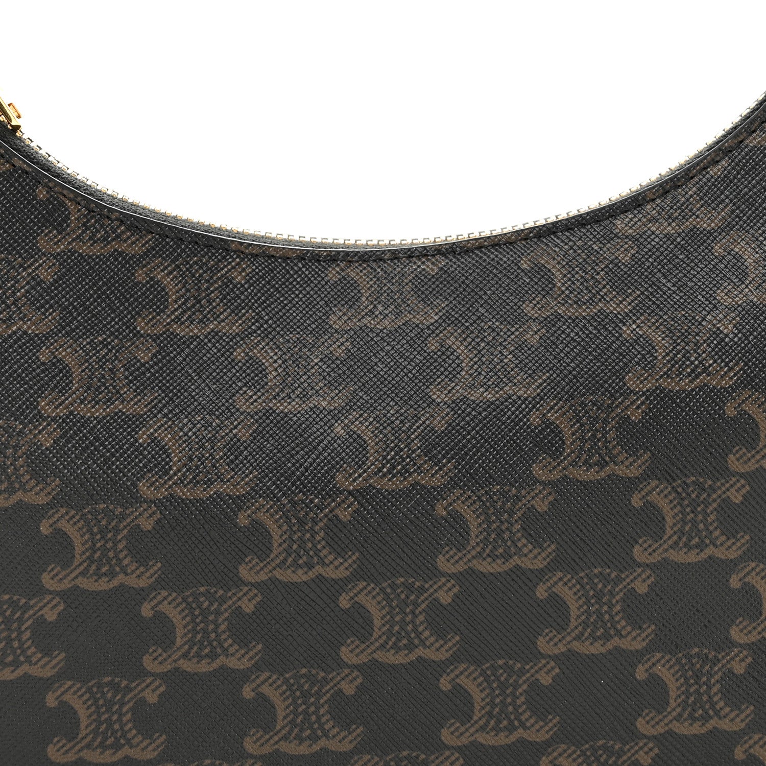 Celine Triomphe Canvas Calfskin Ava Shoulder Bag Tan 9 of 11