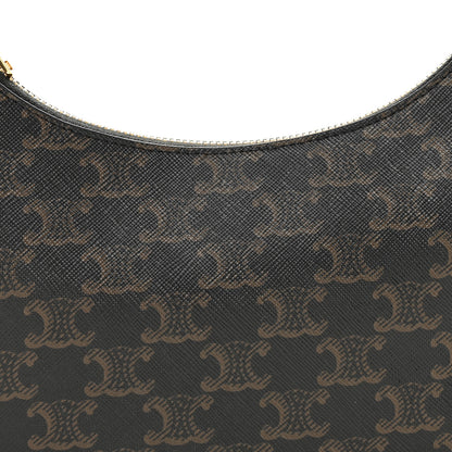Celine Triomphe Canvas Calfskin Ava Shoulder Bag Tan 9 of 11
