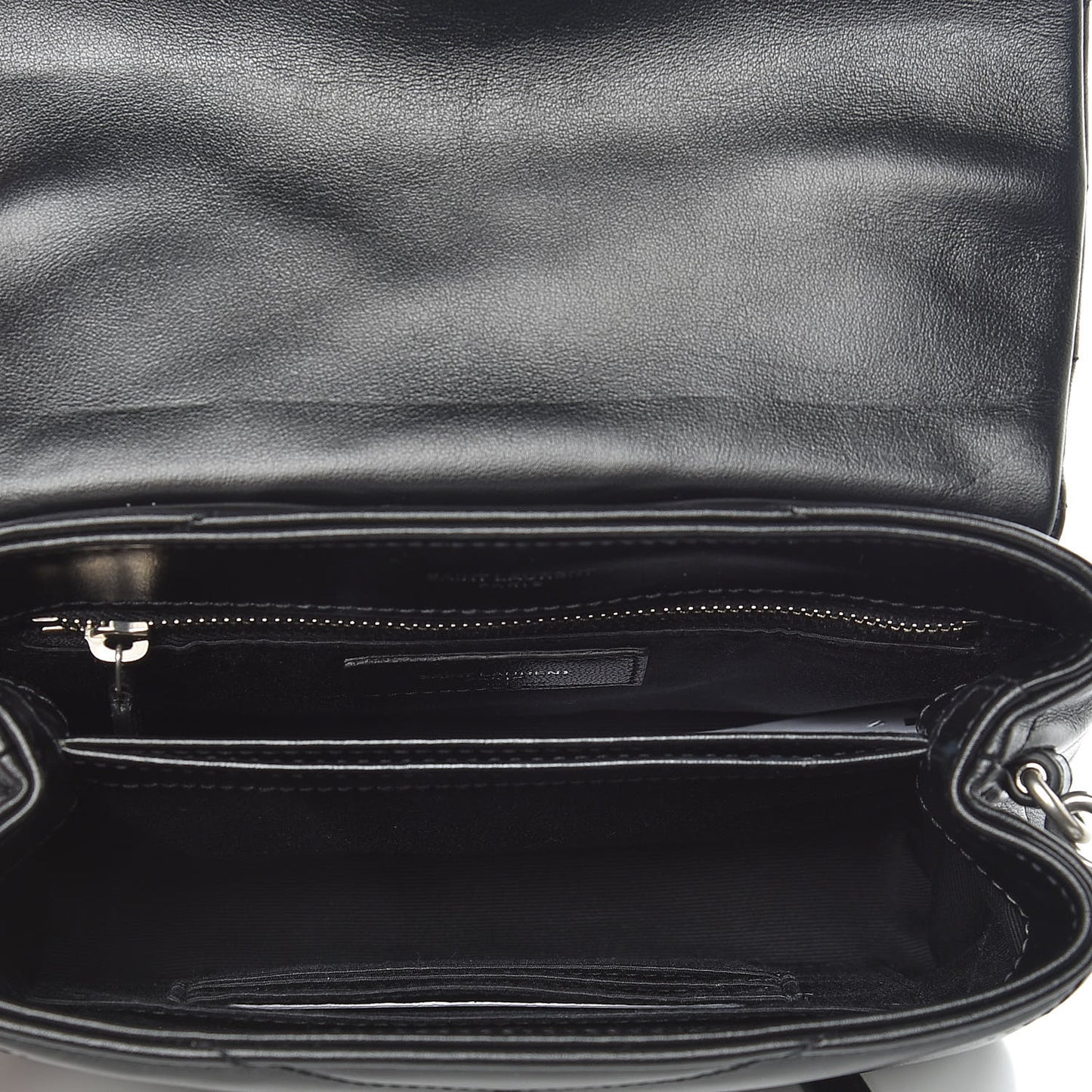 Calfskin Y Quilted Monogram Toy Loulou Crossbody Bag Black