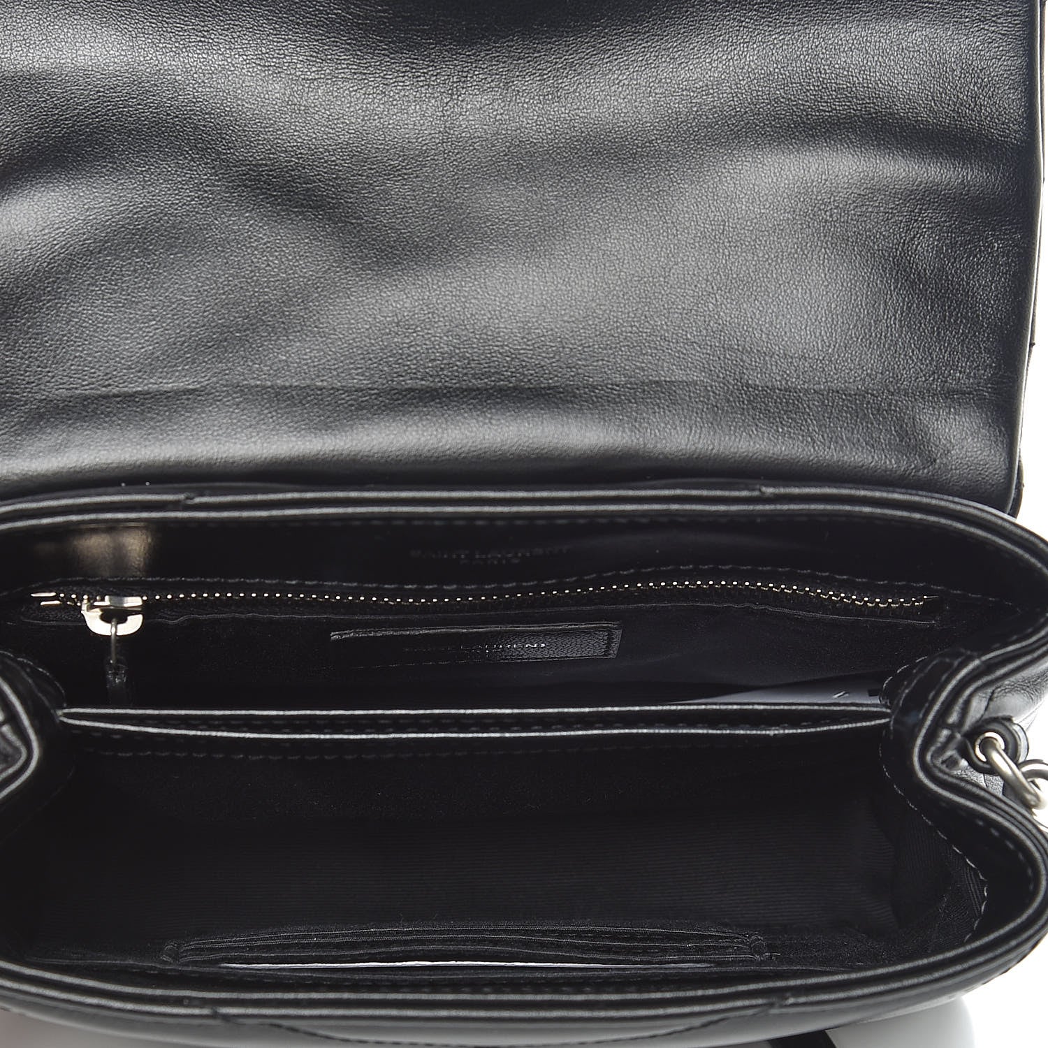 Saint Laurent Calfskin Y Quilted Monogram Toy Loulou Crossbody Bag Black 7 of 10