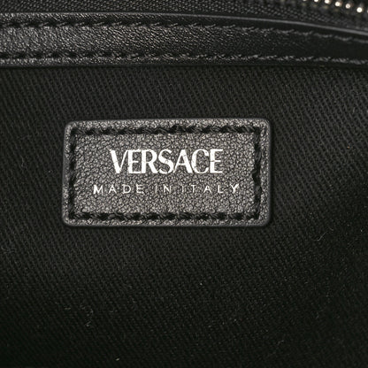 Versace Calfskin Studded Medium Repeat Zip Hobo Black 6 of 8