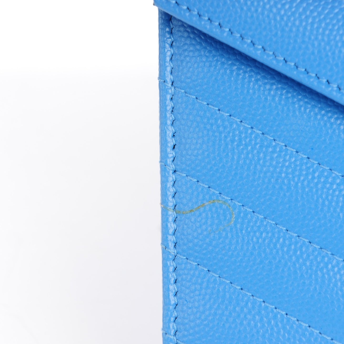 Grain De Poudre Matelasse Chevron Monogram Chain Wallet Light Blue