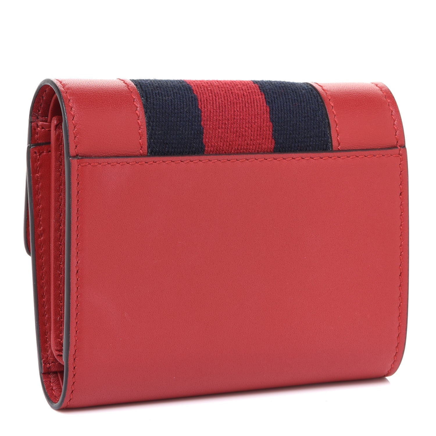 Gucci Calfskin Sylvie Wallet Hibiscus Red 3 of 7