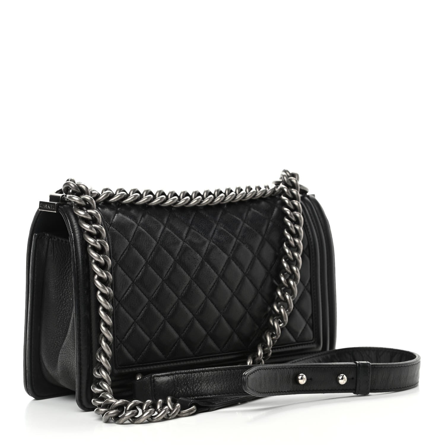 Chanel Calfskin Quilted Medium Boy Flap Black 2 of 9