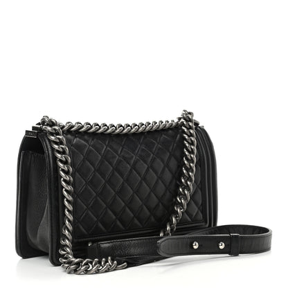 Chanel Calfskin Quilted Medium Boy Flap Black 2 of 9