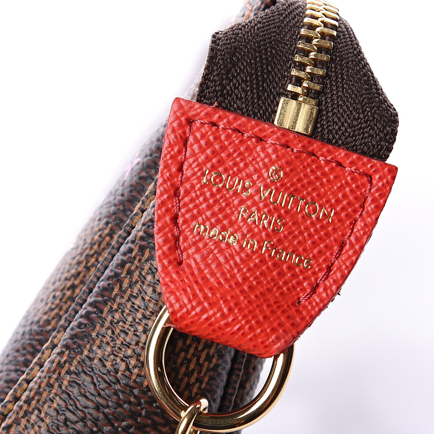 Louis Vuitton Damier Ebene 2019 Christmas Animation Mini Pochette Accessories Red 6 of 6