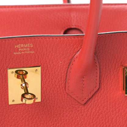 Hermes Taurillon Clemence Birkin 30 Rouge Tomate 12 of 15