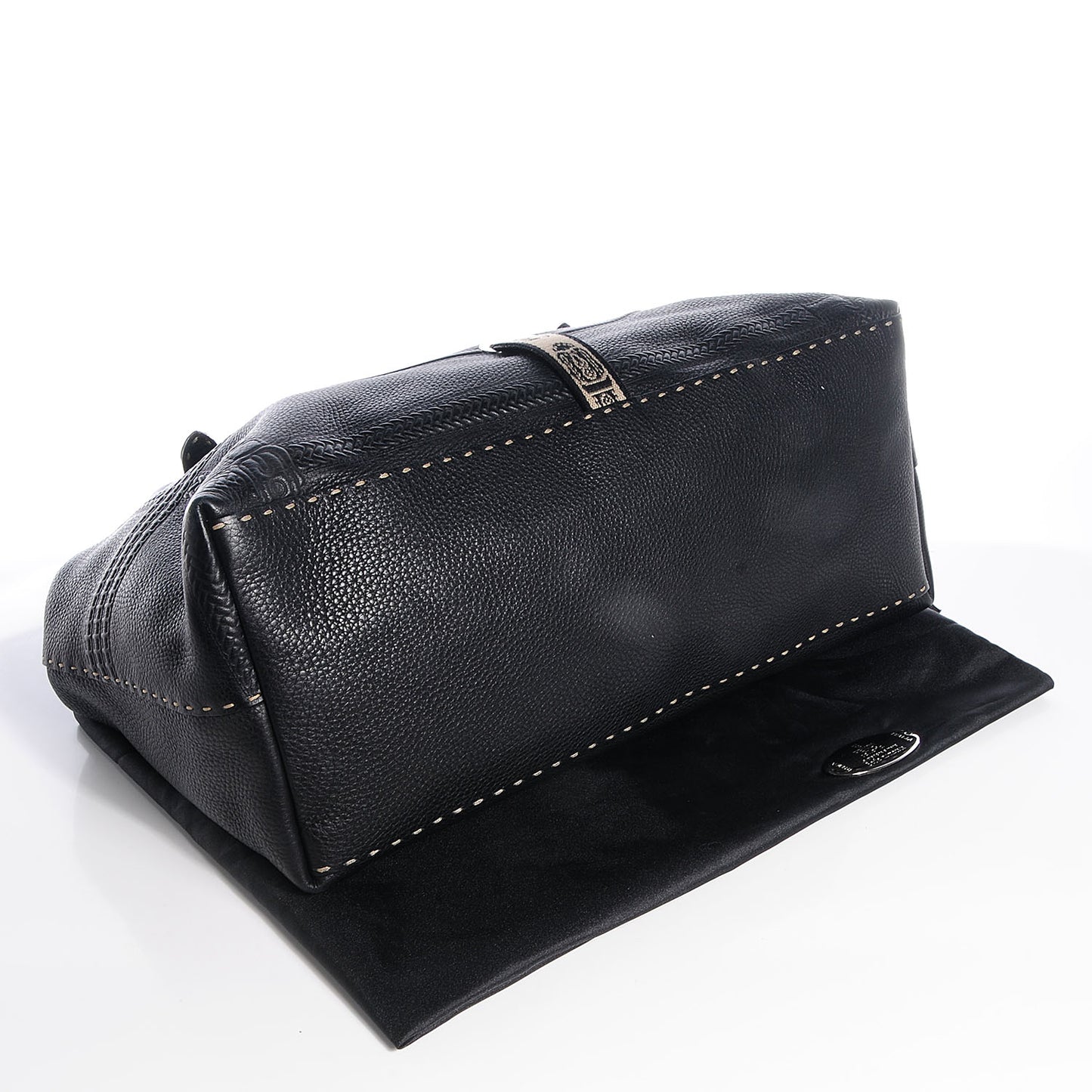 Calfskin Romano Selleria Villa Borghese Tote Black