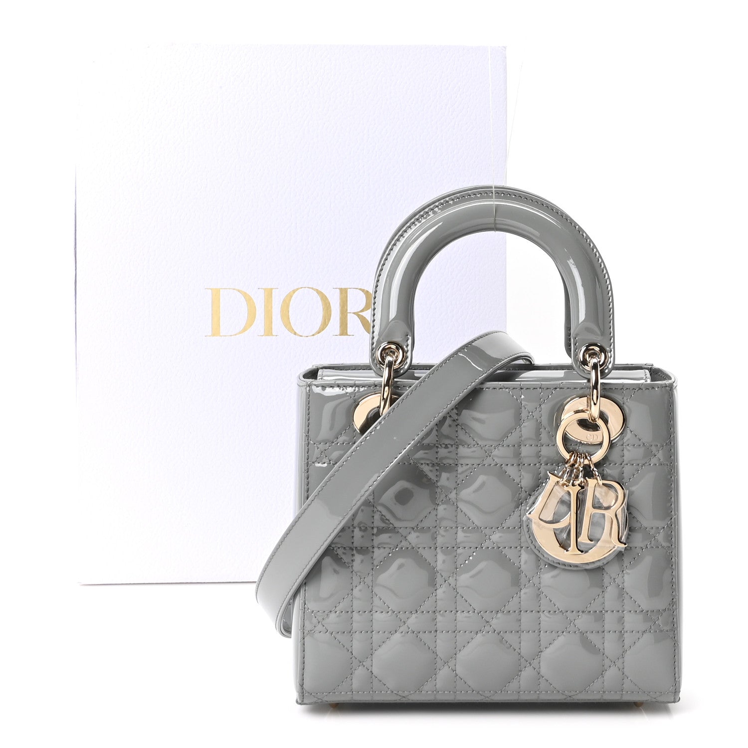 Christian Dior Patent Cannage Small Lady Dior Grey 1852633