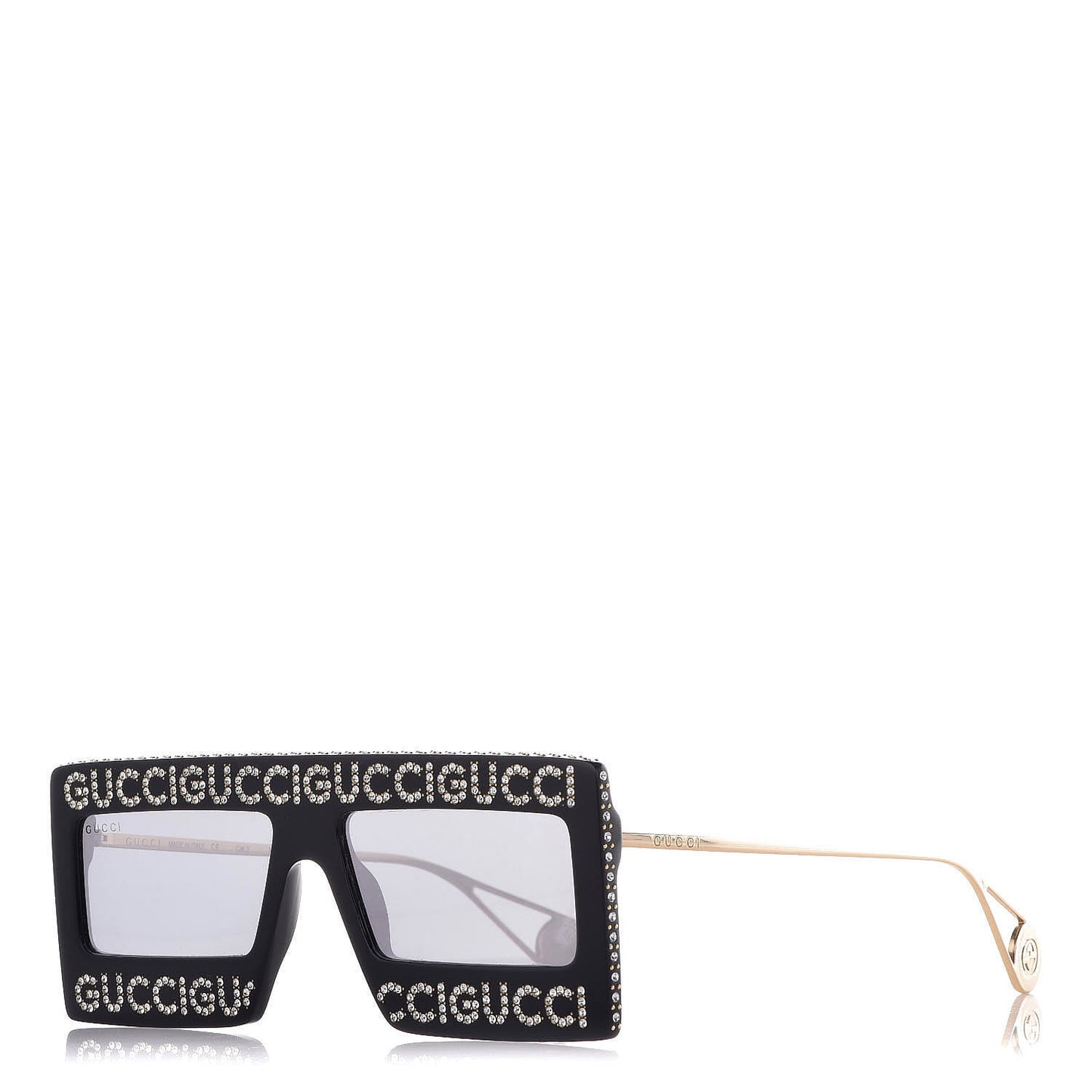 Acetate Crystal Mask-Frame Sunglasses GG0431S Black