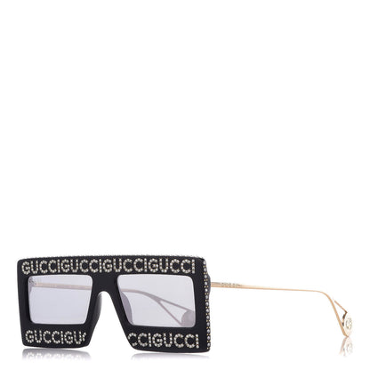 Gucci Acetate Crystal Mask-Frame Sunglasses GG0431S Black 1 of 8