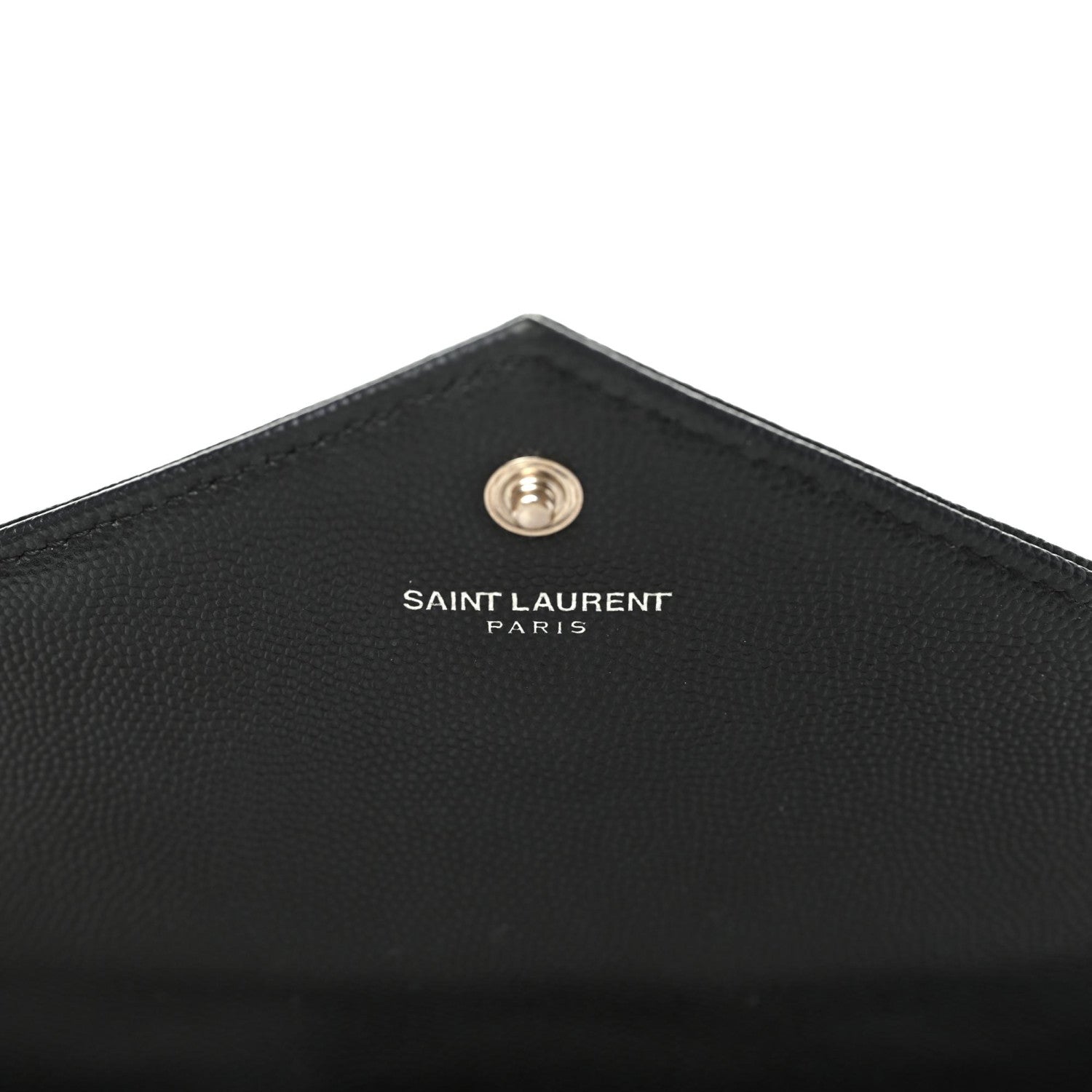 Saint Laurent Grain De Poudre Matelasse Chevron Monogram Chain Wallet Black 6 of 9