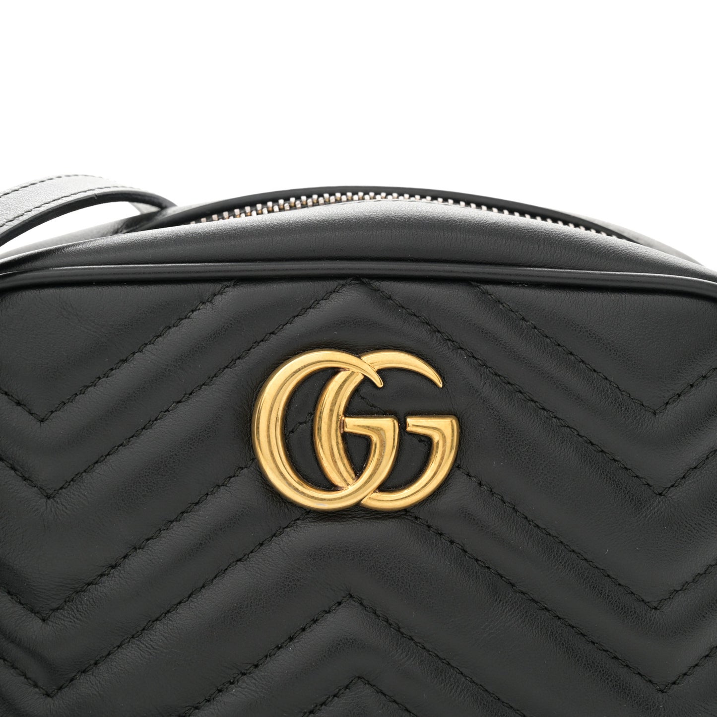 Calfskin Matelasse Mini GG Marmont Chain Shoulder Bag Black